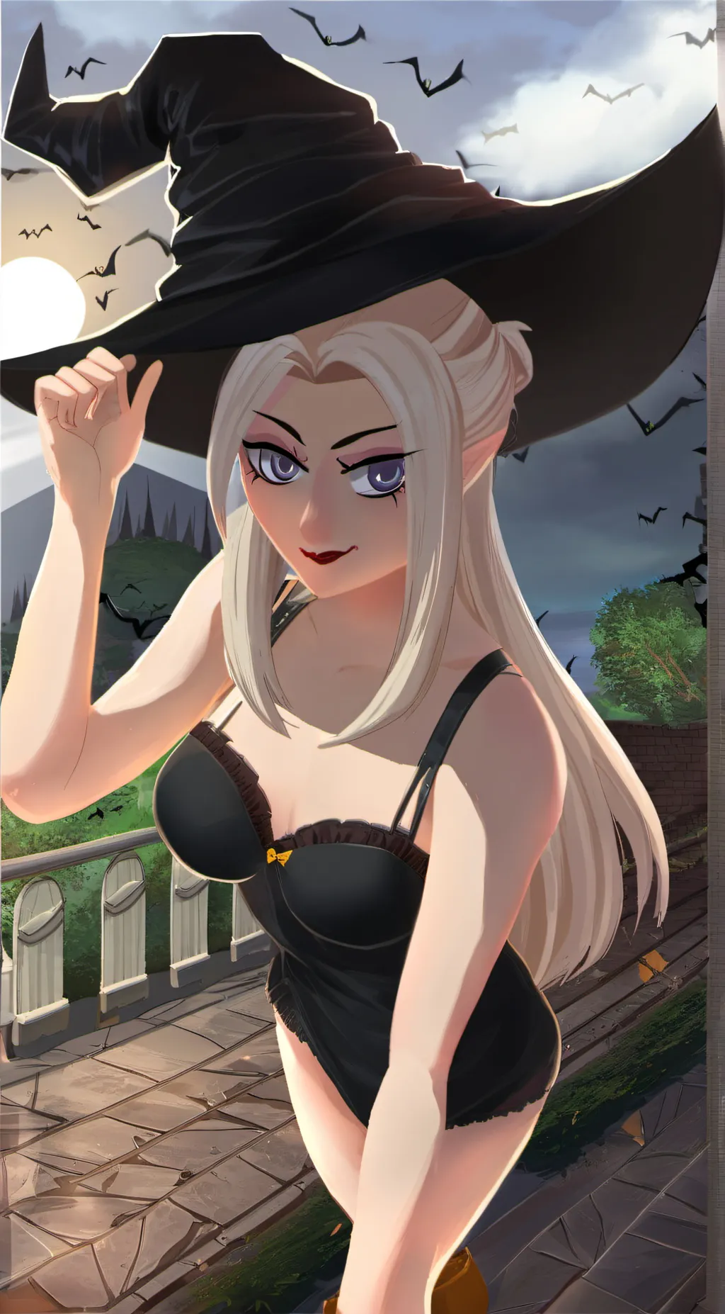 ai character: Witch ella background