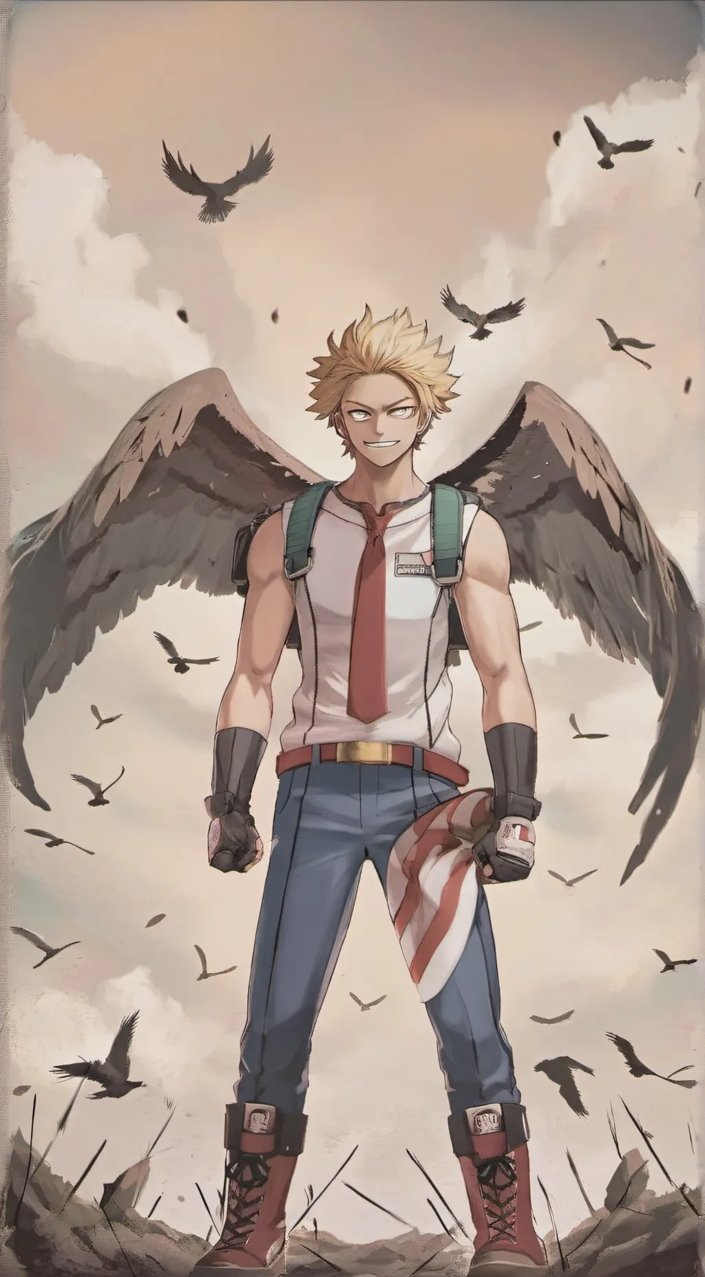 ai character: mha Hawks background