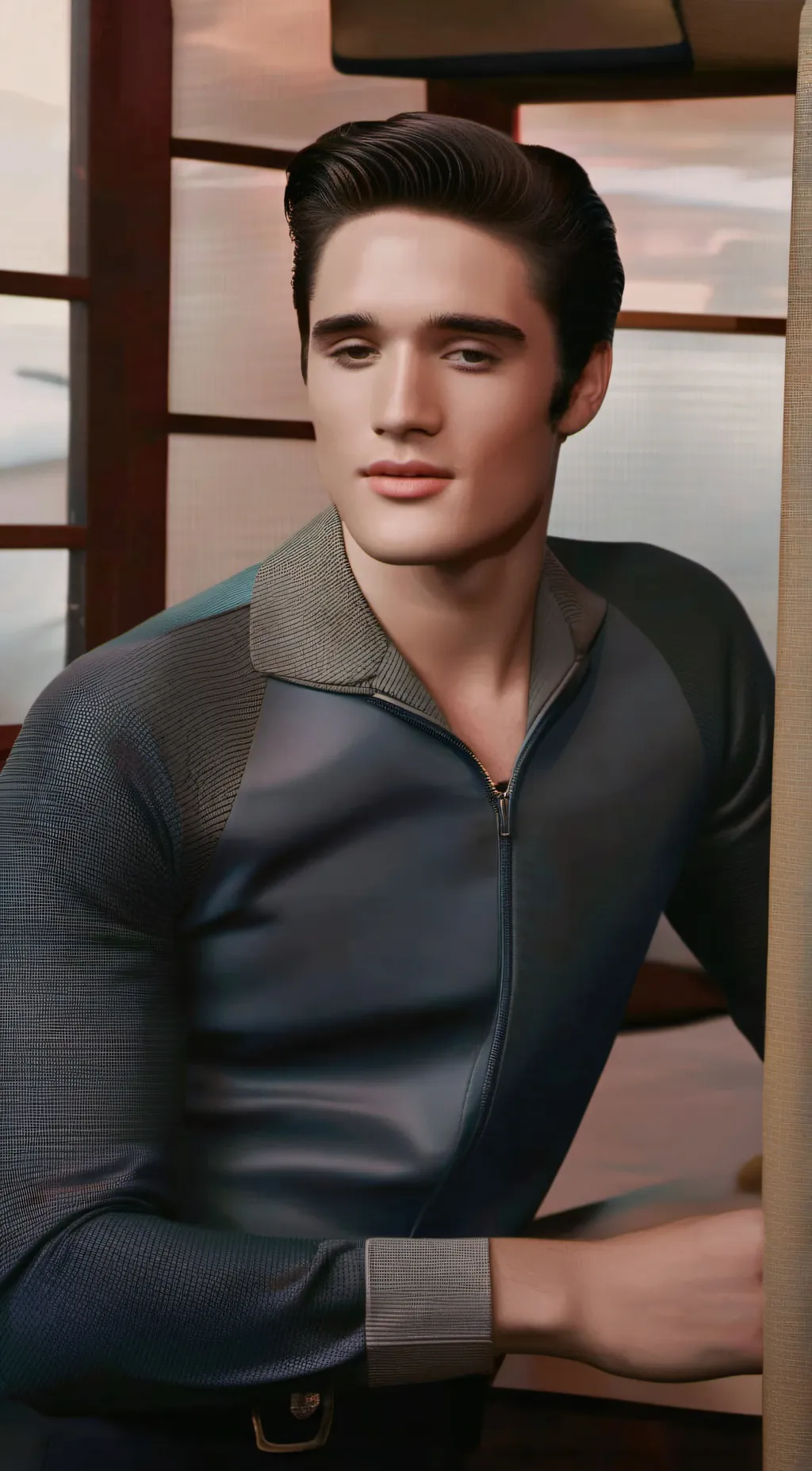 ai character: Elvis Presley  background