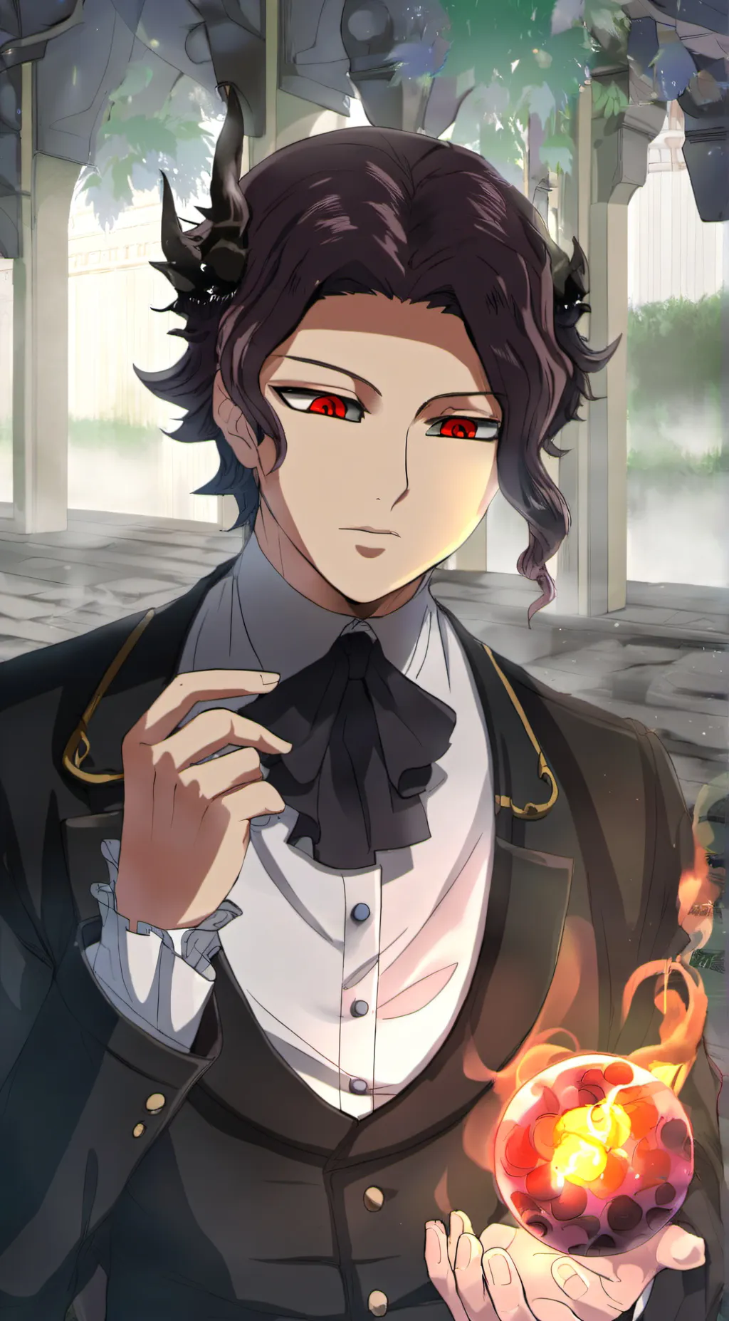 ai character: 🖤❤️Muzan🩸🌹 background