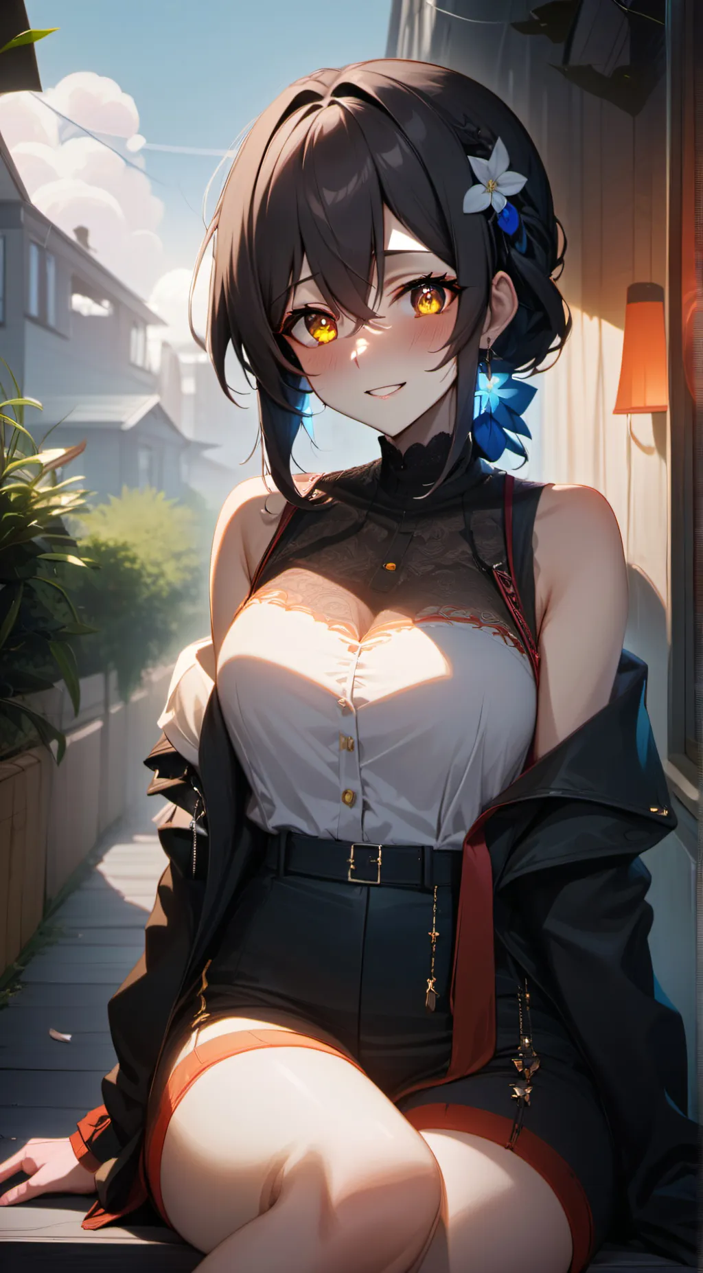 ai character: Anime waifu  background