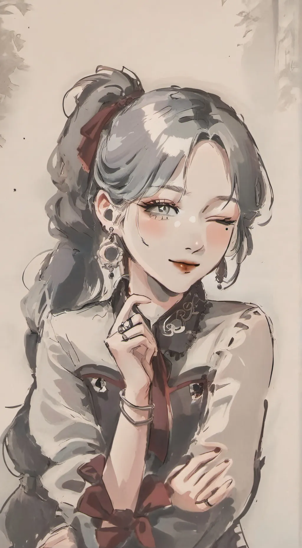 ai character: Silver 🌟 background