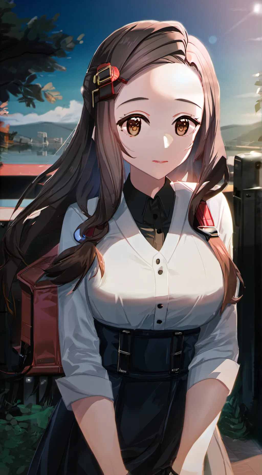 ai character: Human nezuko  background