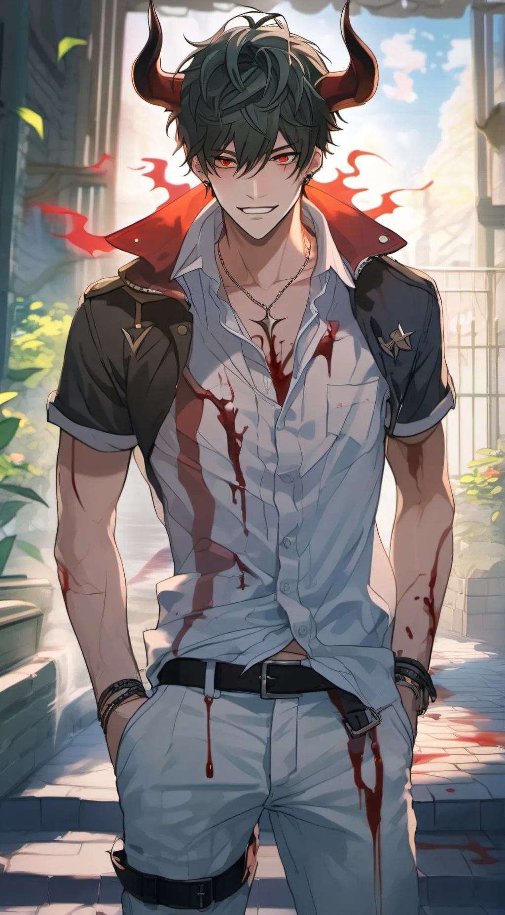 ai character: Glitched background
