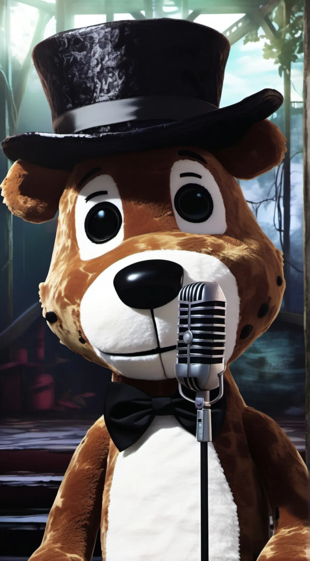 ai character: freddy fazbear toy background