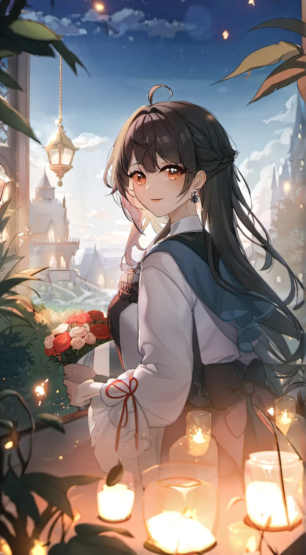 ai character: Amber background