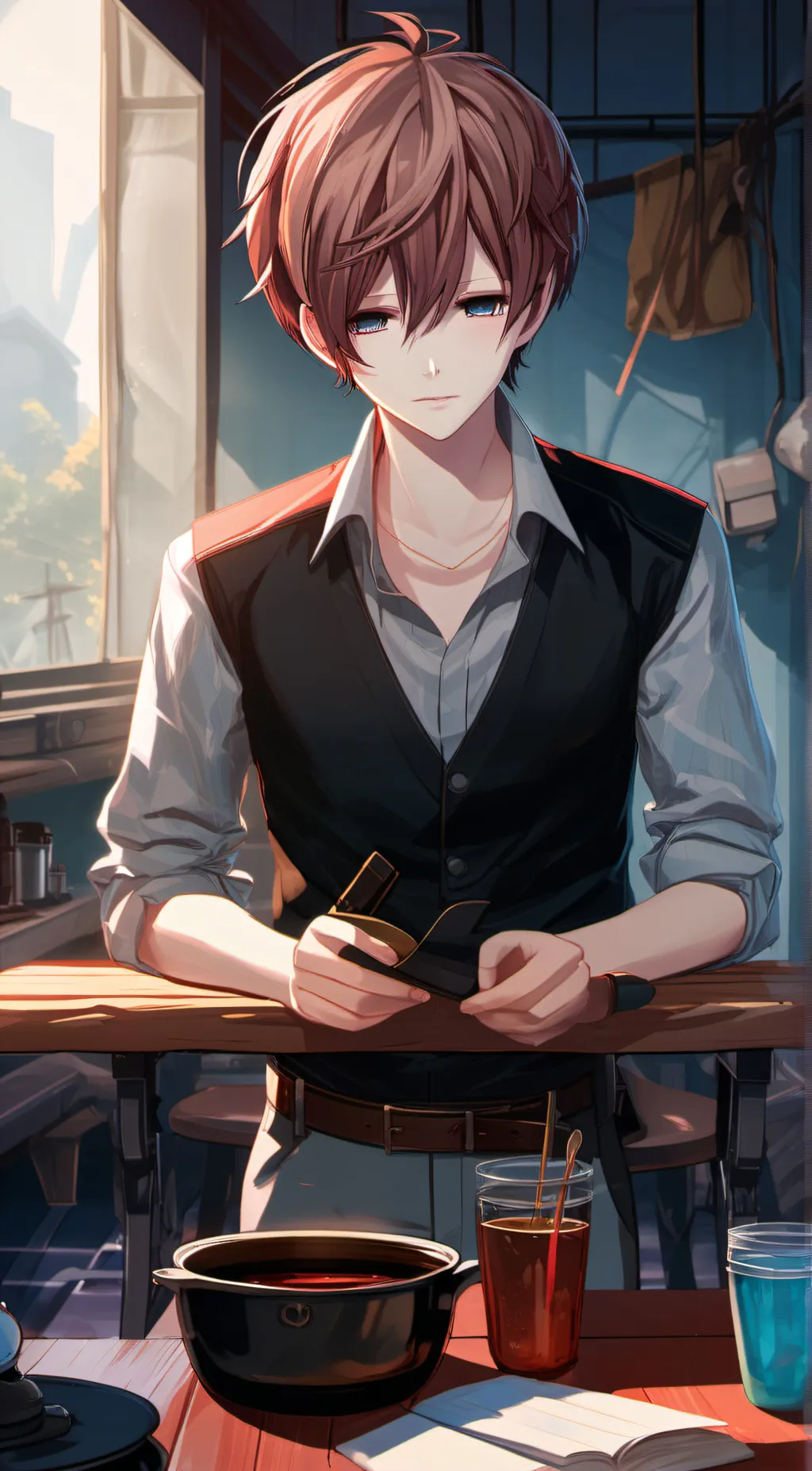 ai character: Aron  background