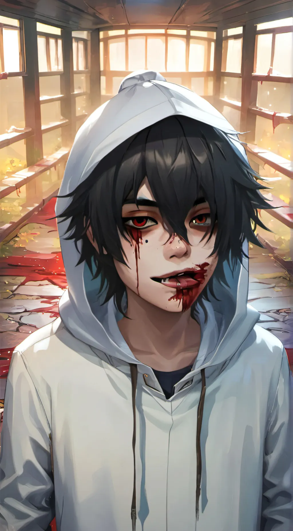 ai character: jeff the killer ⊗ background