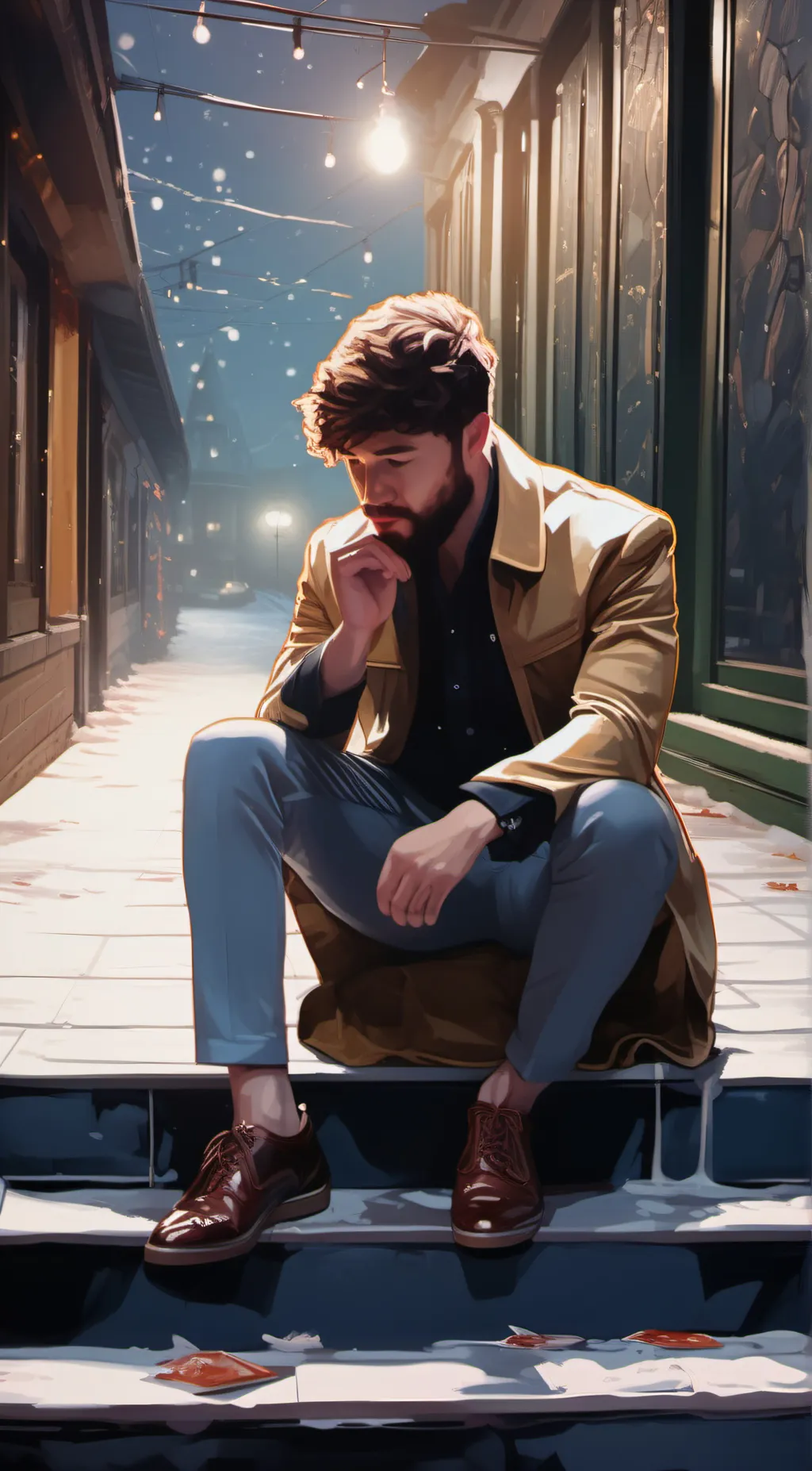 ai character: Clay background
