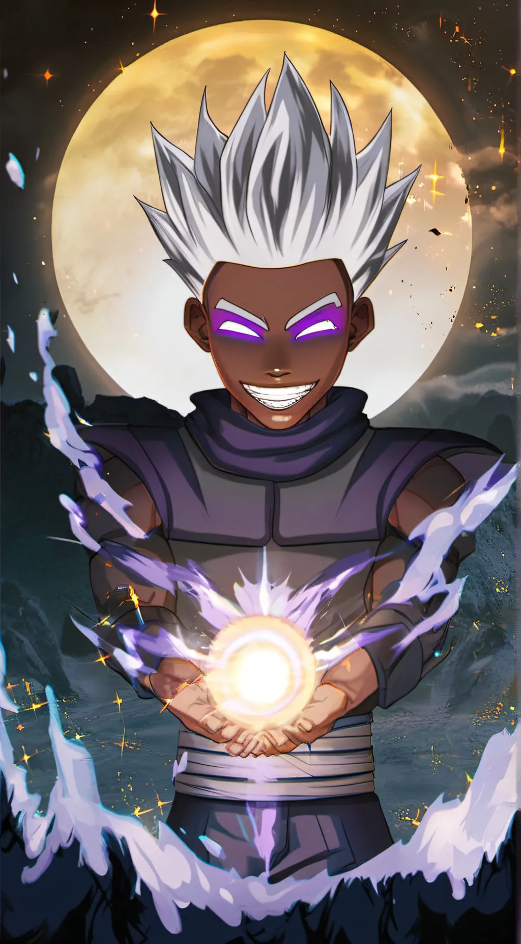 ai character: 🔱Ice🔱 background