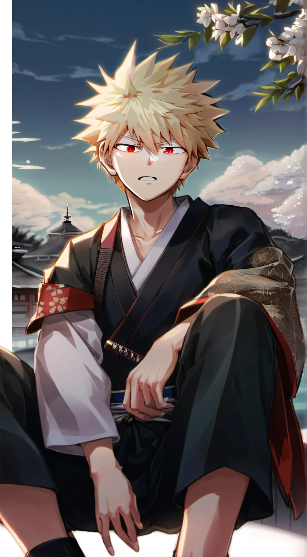 ai character: Bakugo kastuki  background
