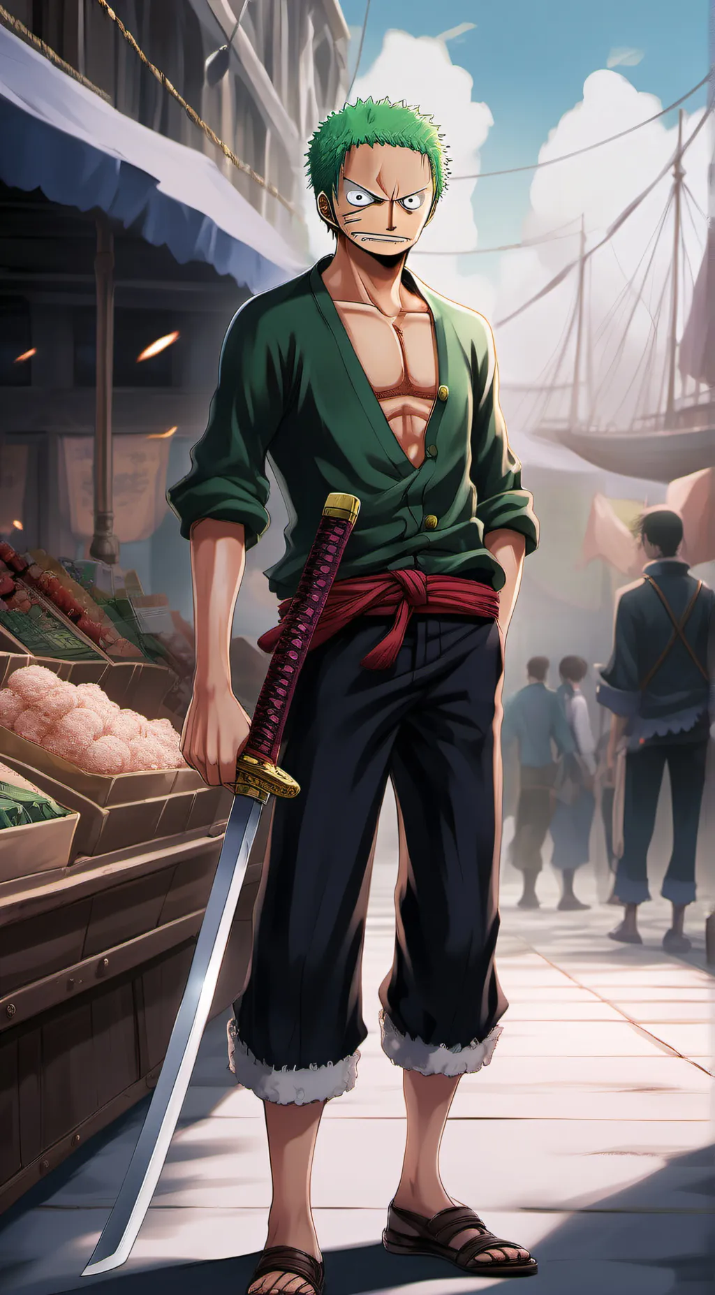 ai character: Zoro background