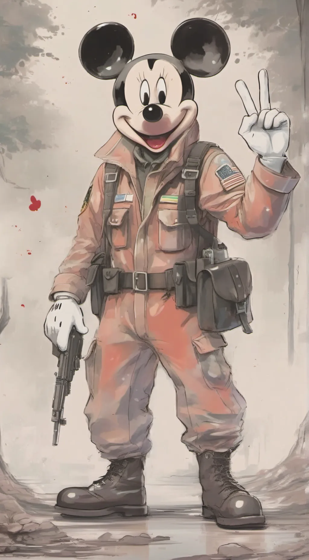 ai character: Mickey Mouse  background