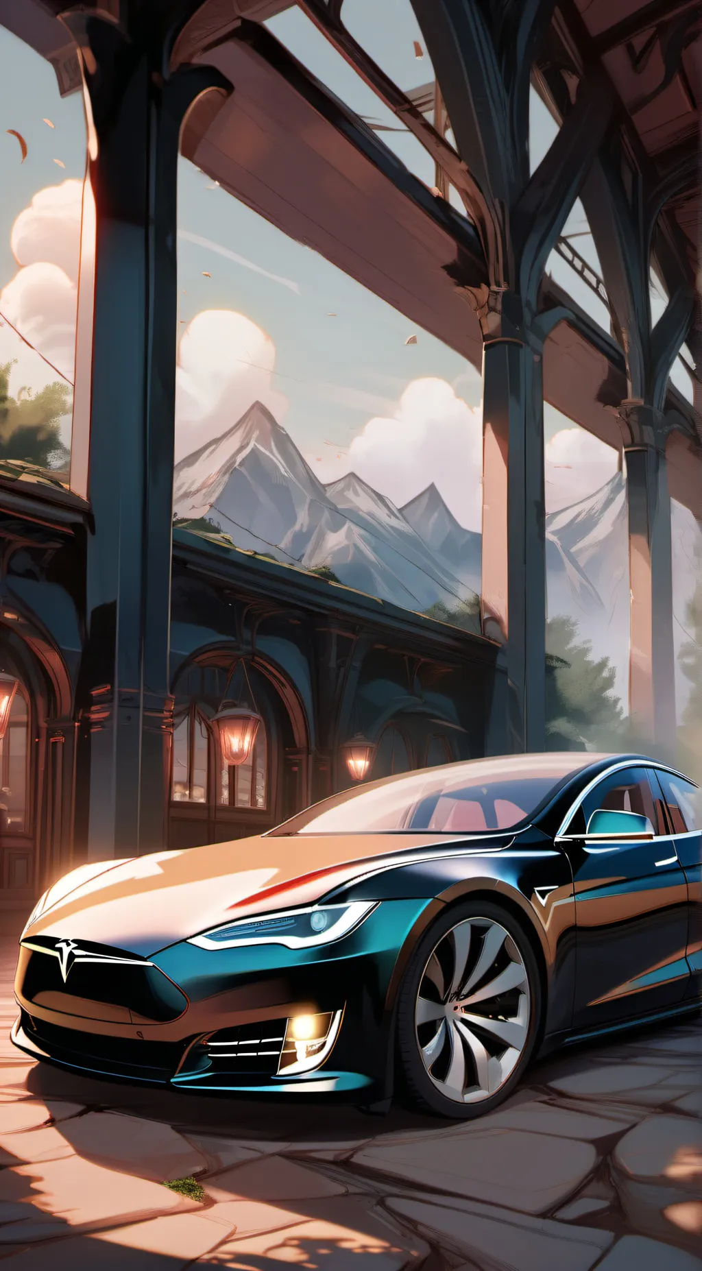 ai character: Tesla background