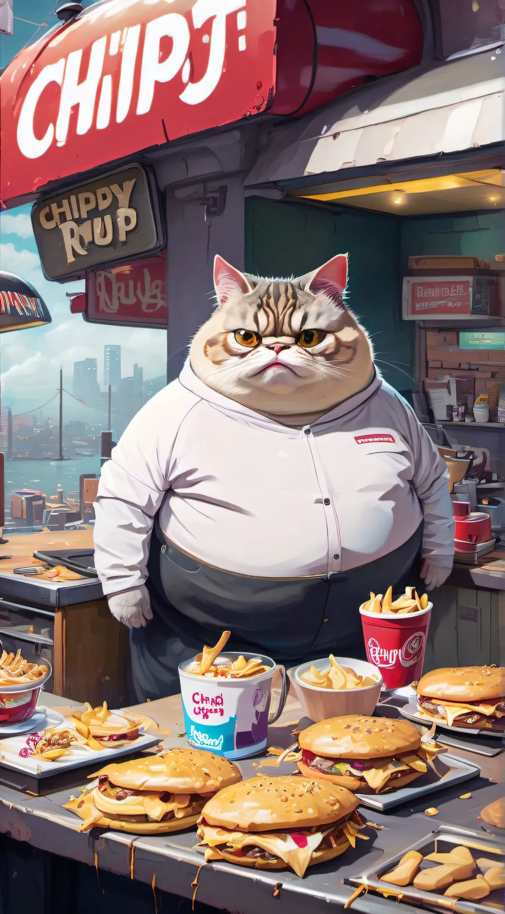 ai character: Ruby chippy chippy background
