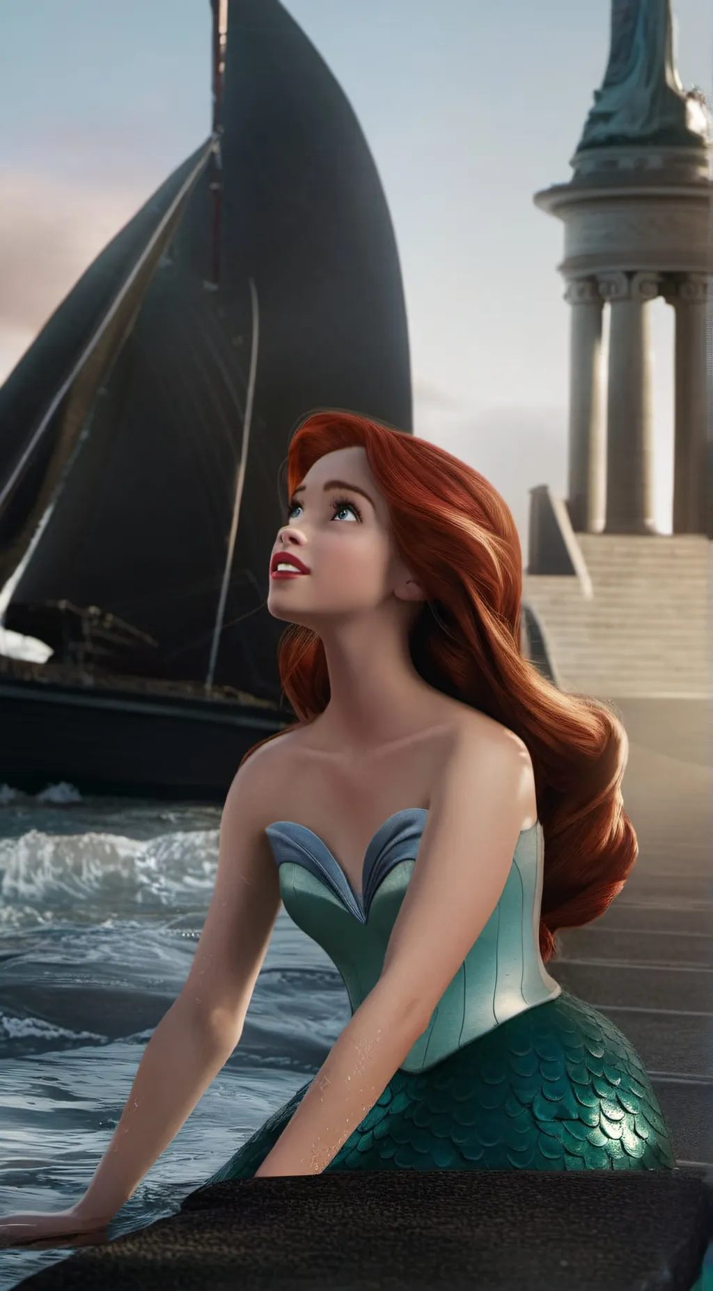 ai character: Little mermaid  background