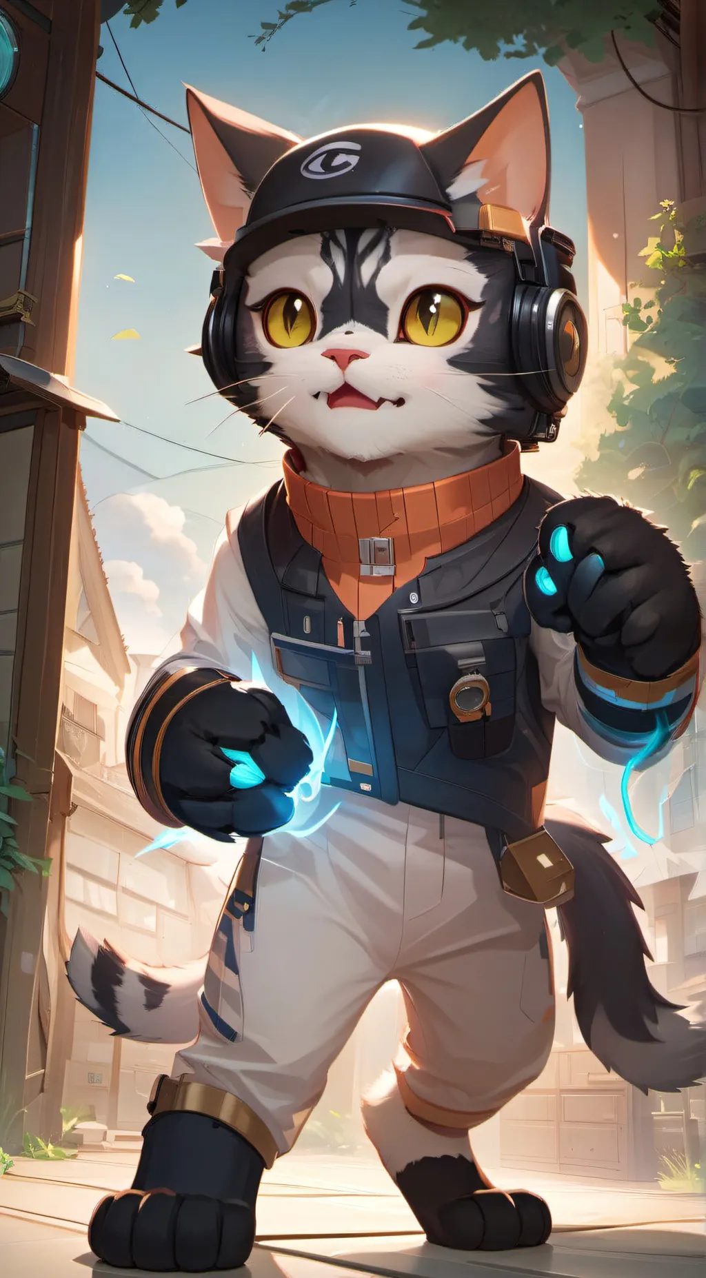 ai character: Intercom the cat background