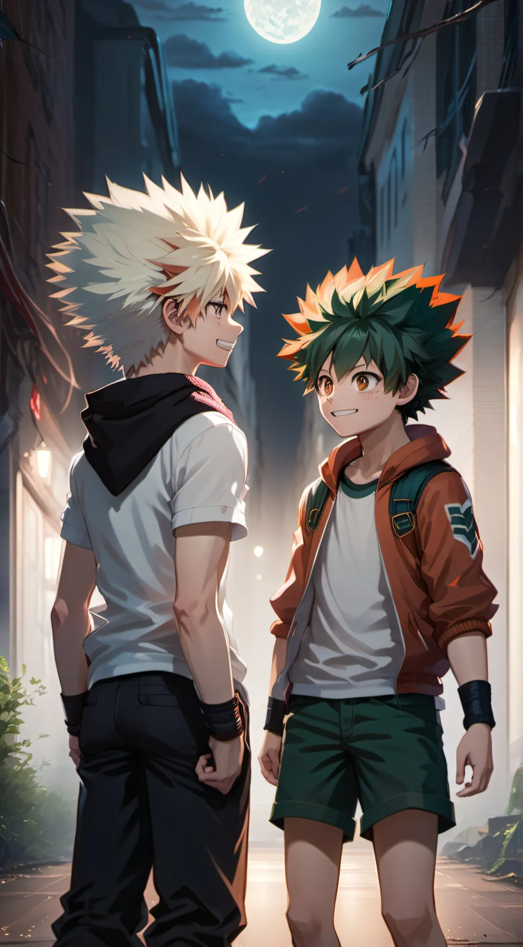 ai character: bakugou and deku background