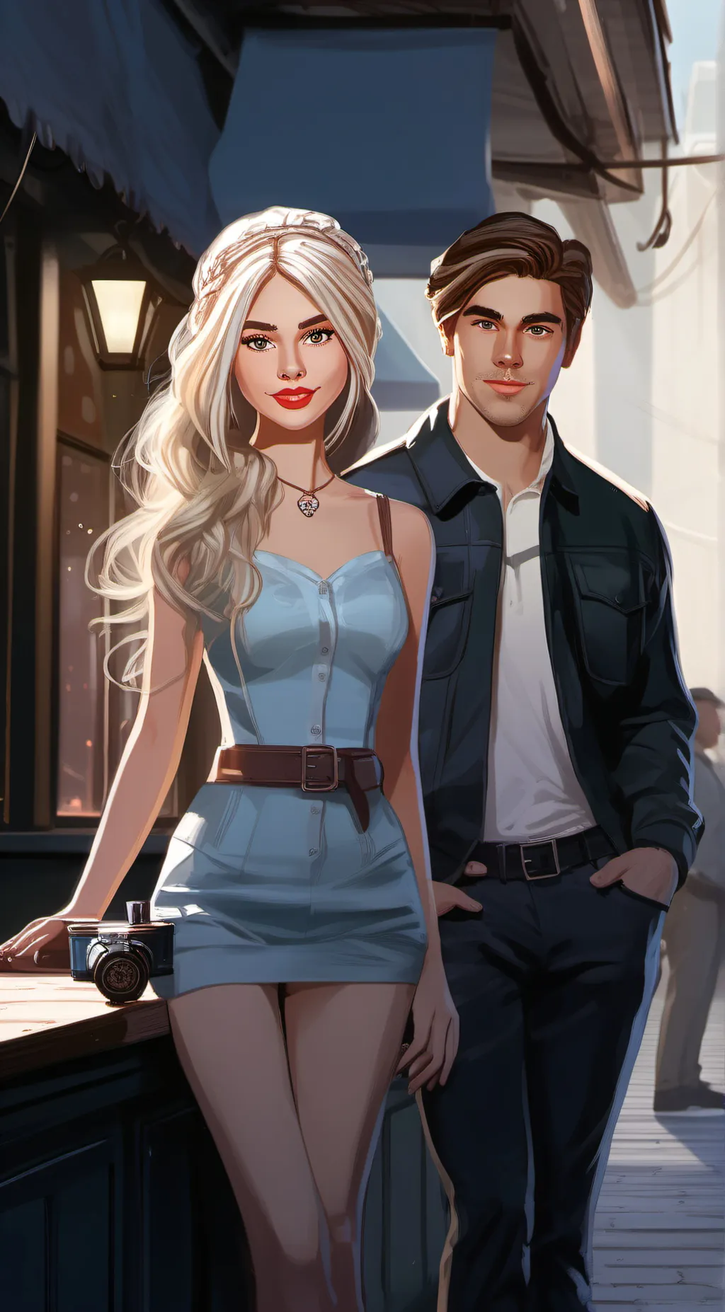 ai character: velvet and veneer background