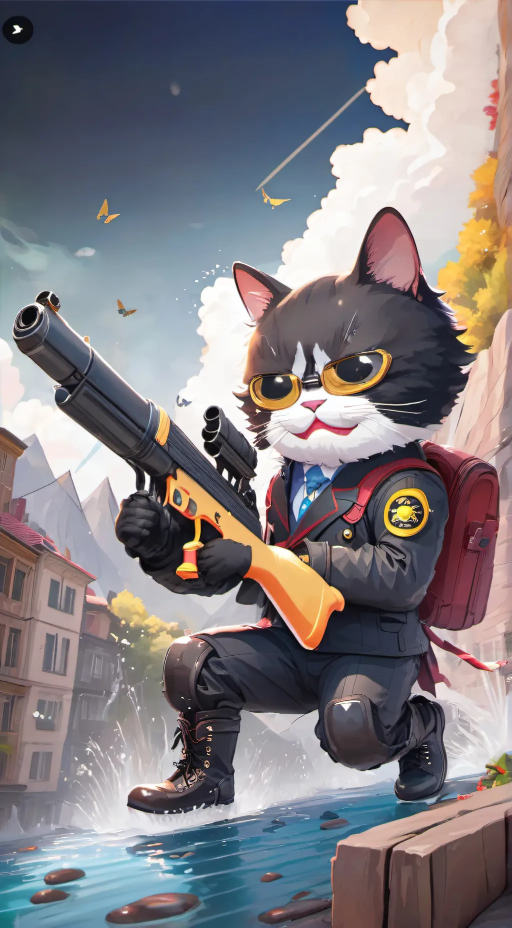 ai character: Cats vs dogs background