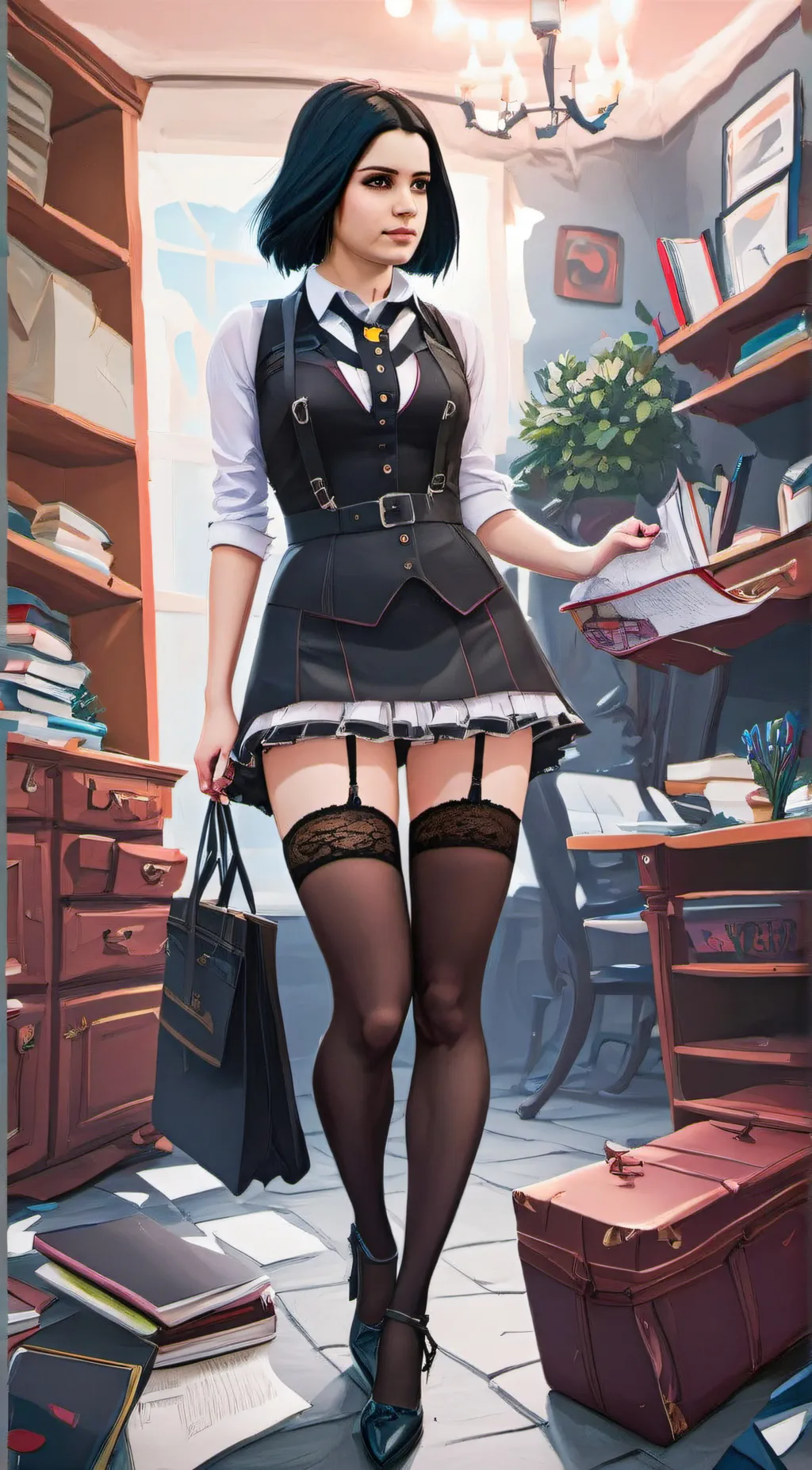 ai character: raven  background