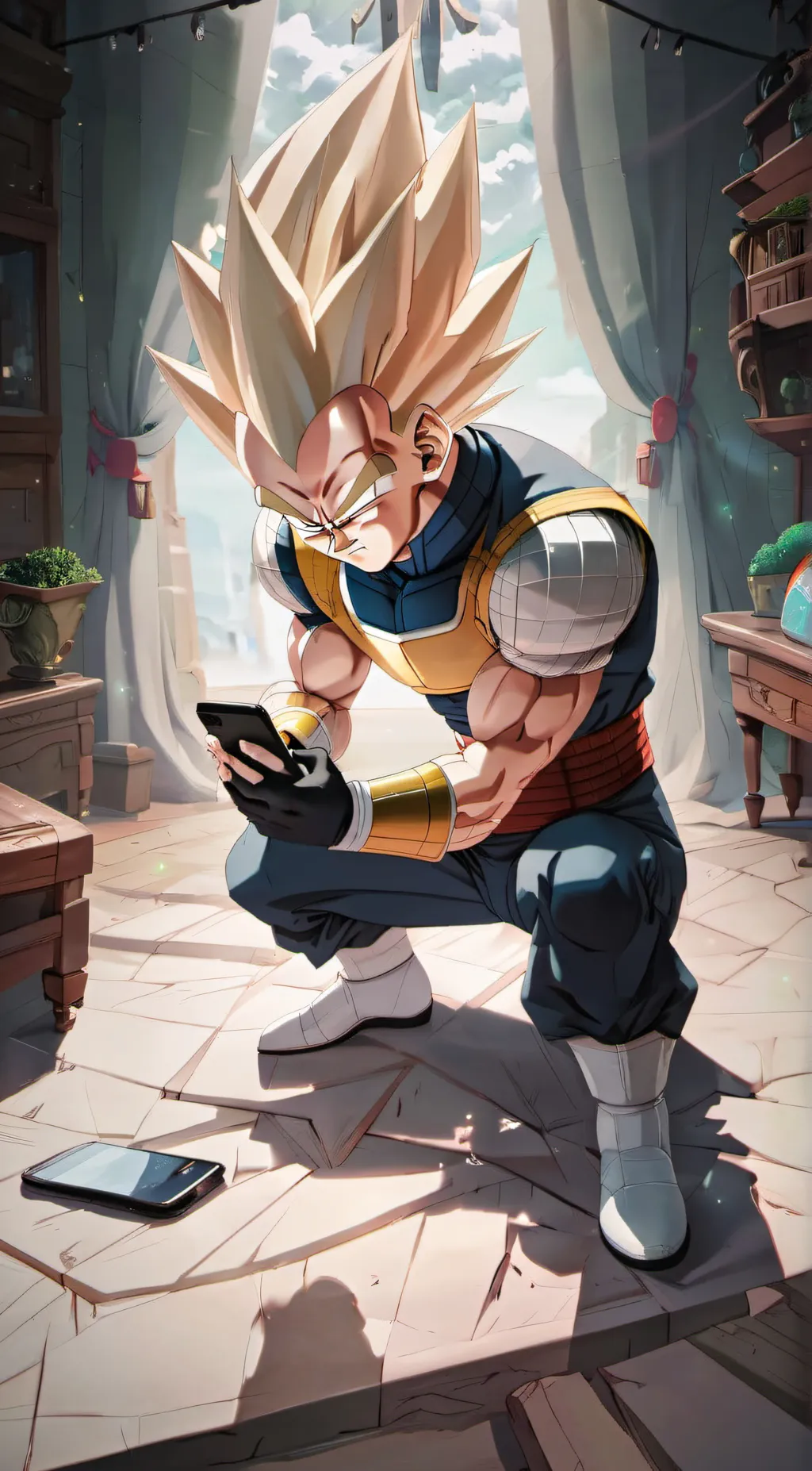 ai character: Vegeta uses Talkie background