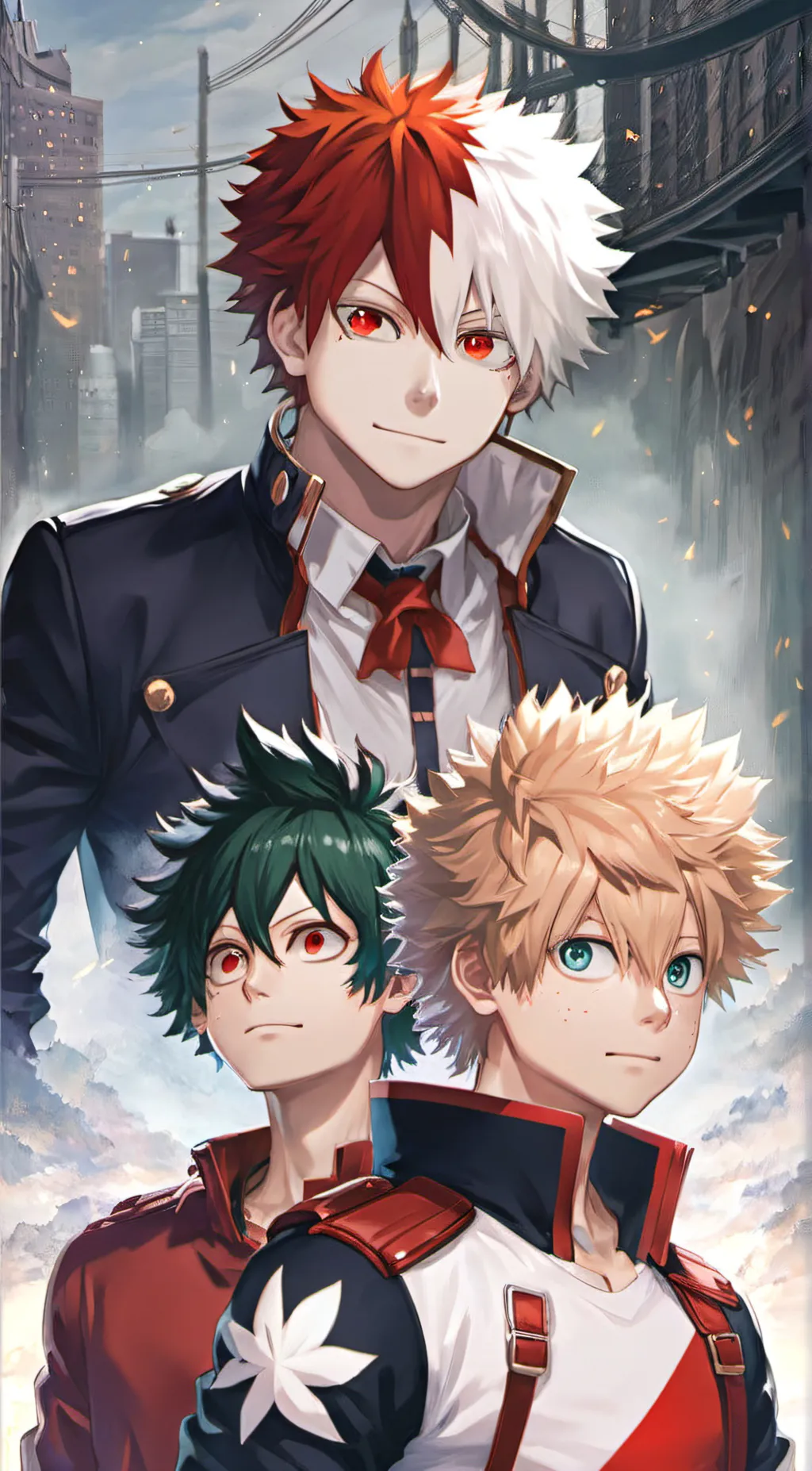 ai character: Bakugo N Todorok background