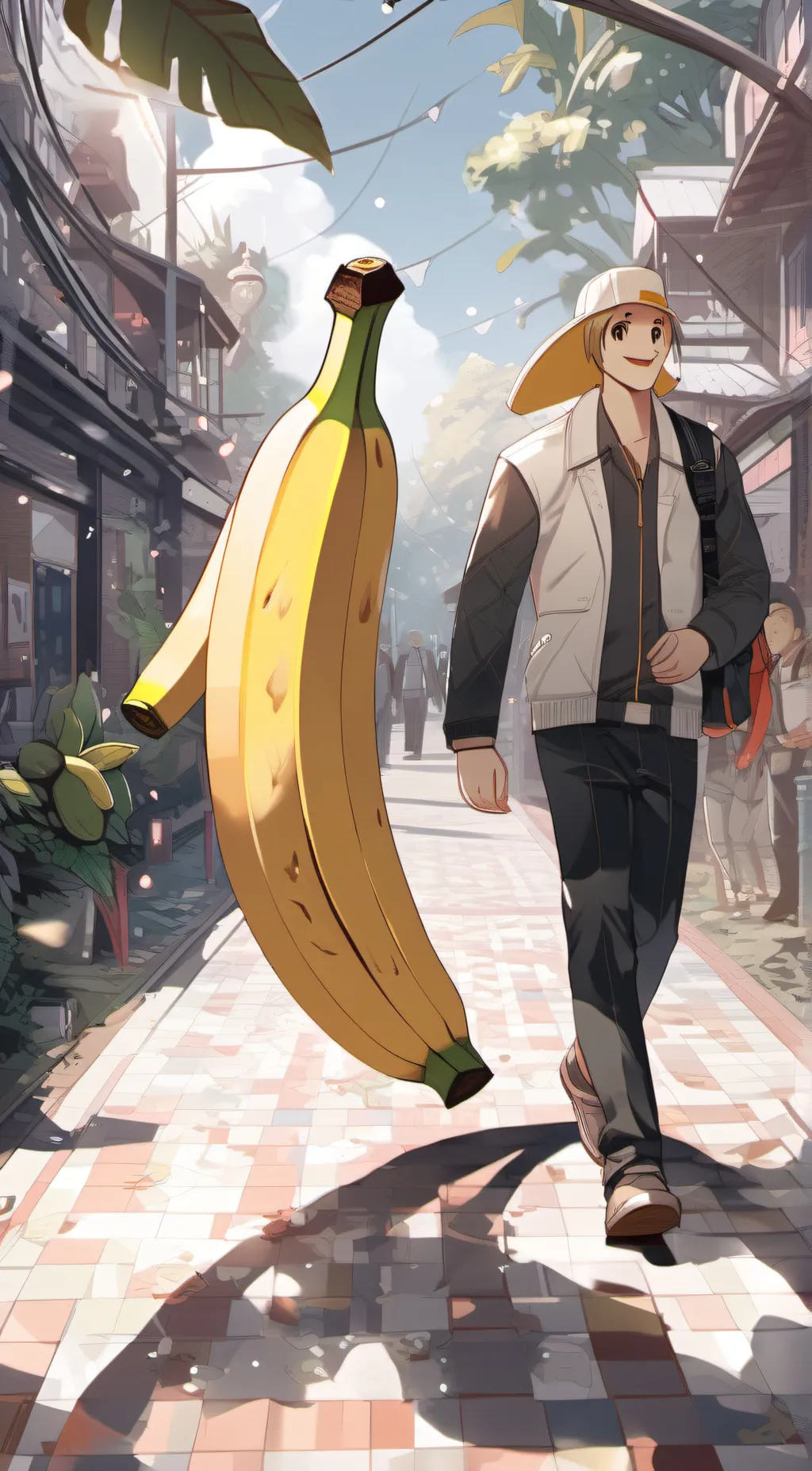 ai character: Bananana man background