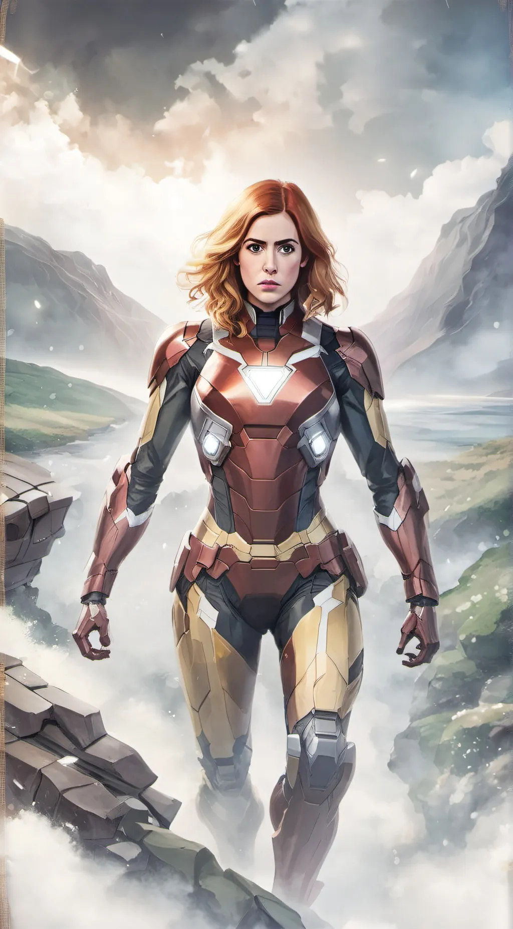 ai character: iron woman tg tf background