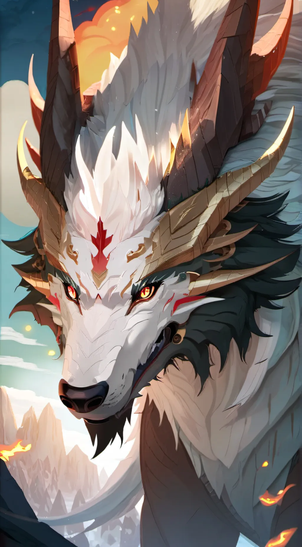 ai character: Wolf dragon background