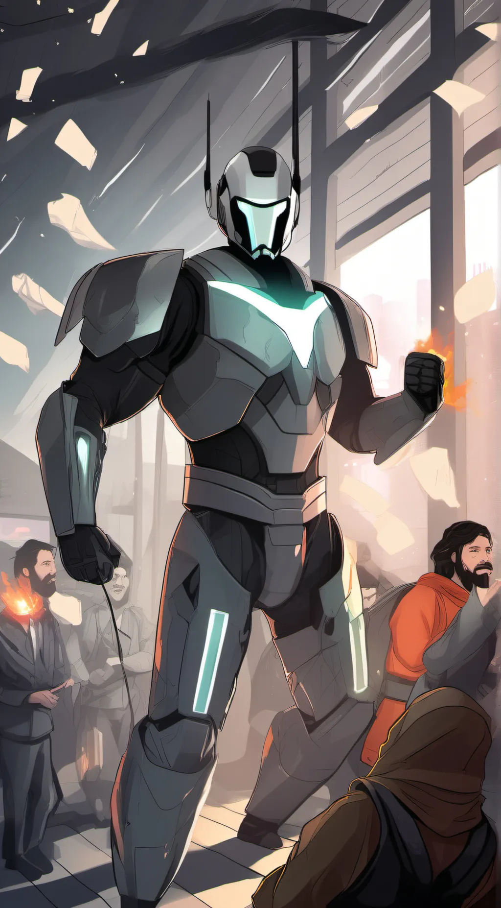 ai character: tv man background