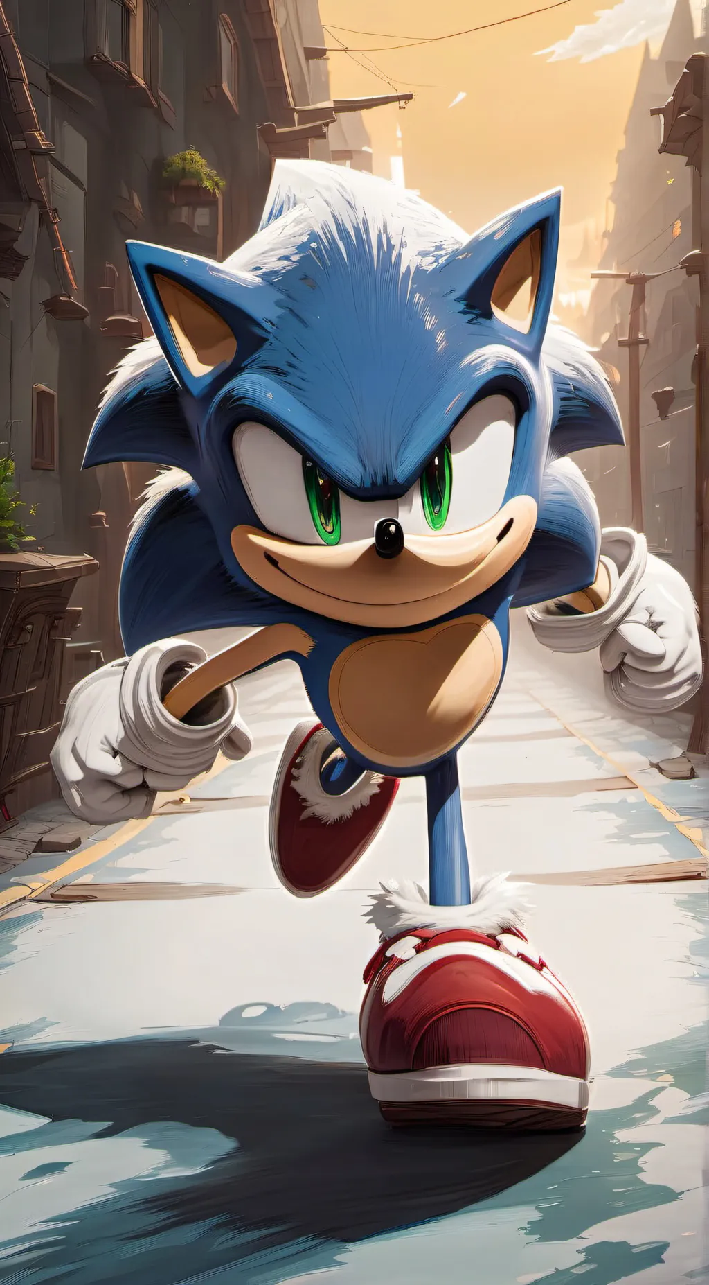 ai character: sonic  background