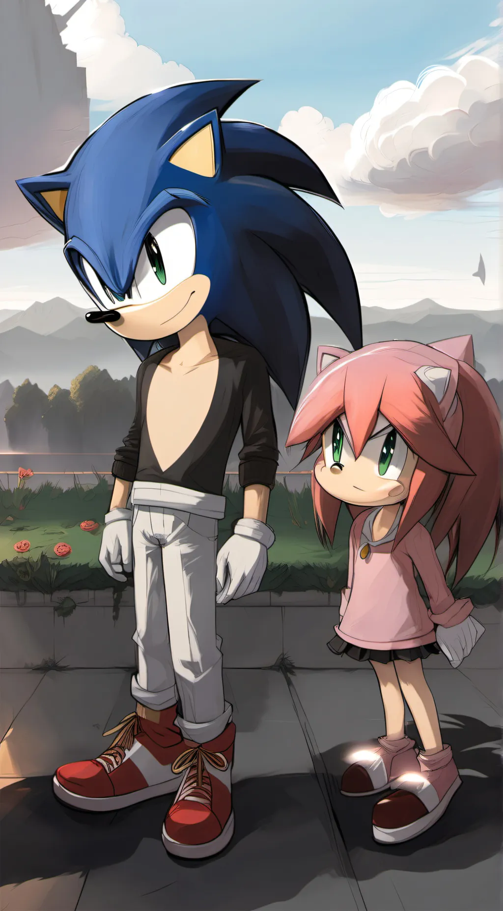 ai character: sonic and Amy background