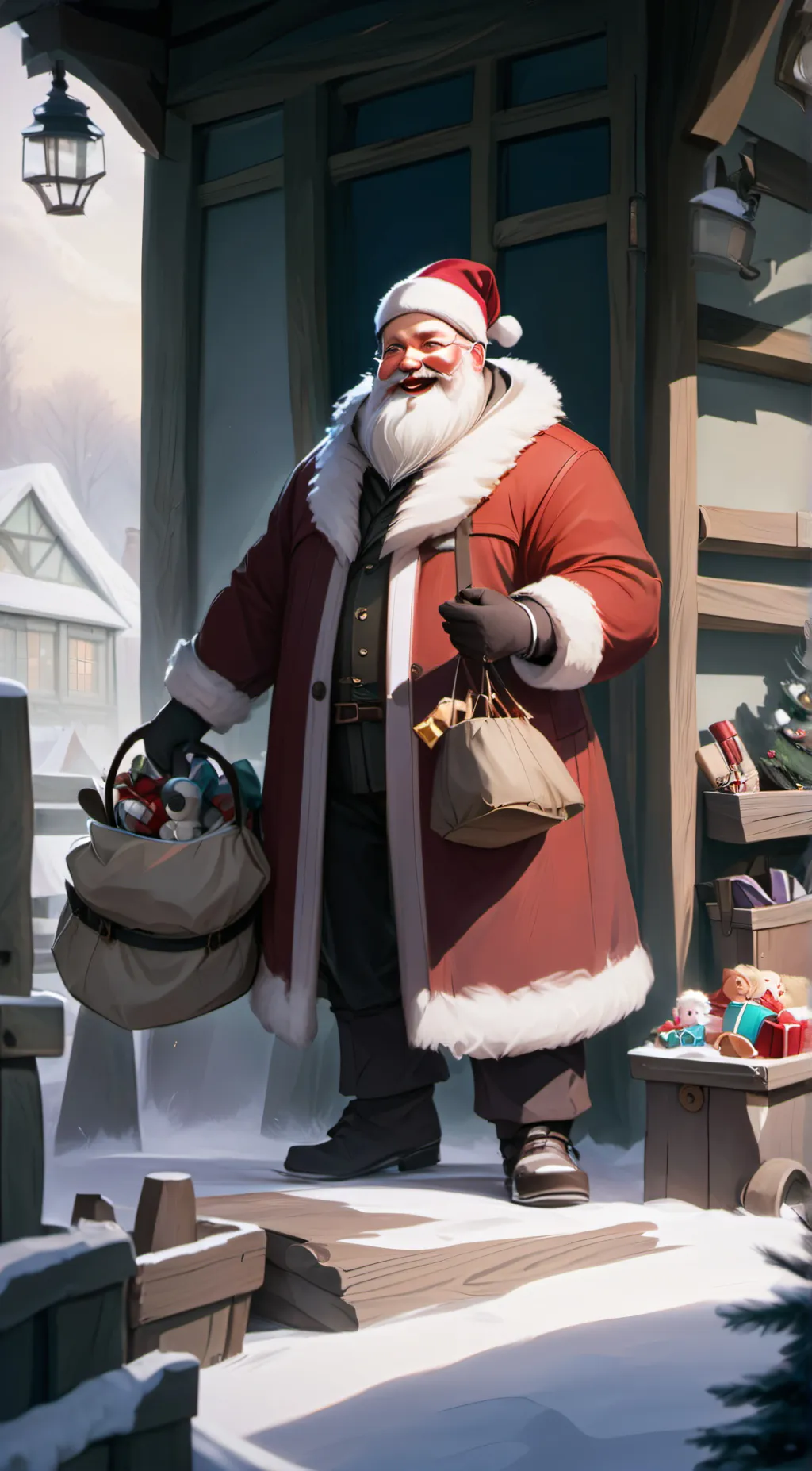 ai character: Santa Claus background