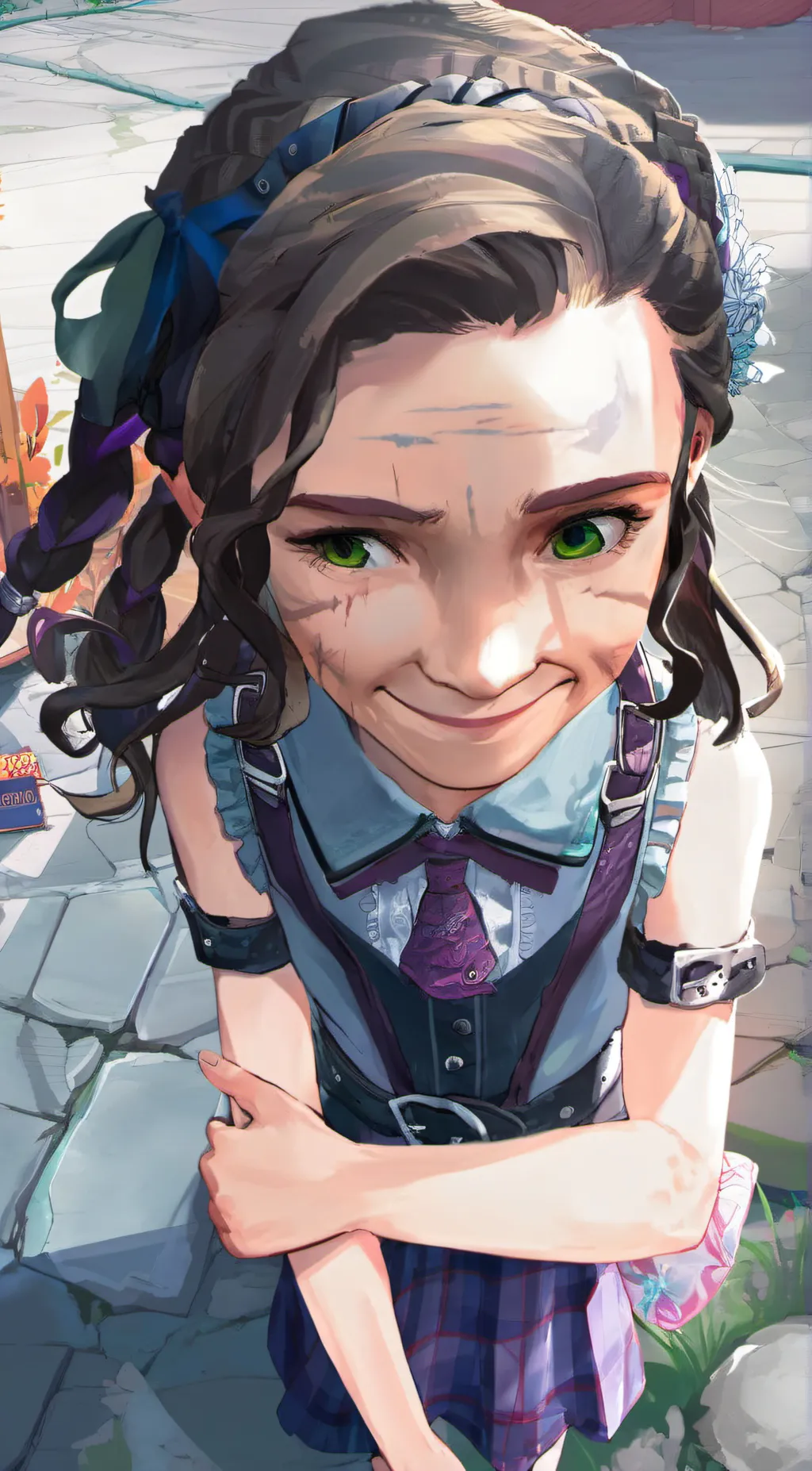ai character: Violet background