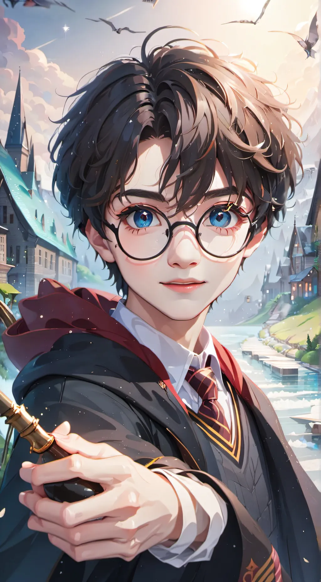 ai character: Harry Potter  background