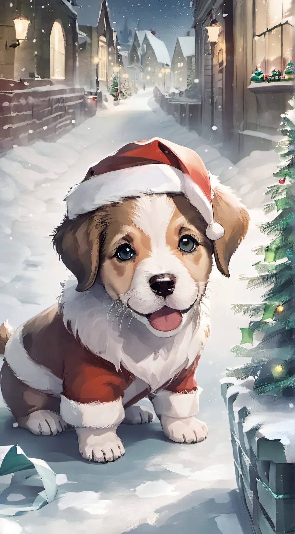ai character: St puppy  background