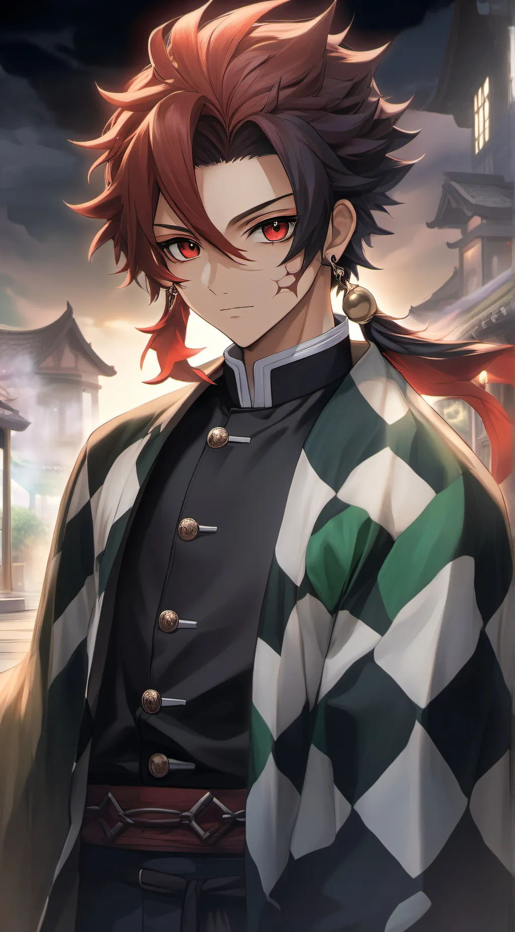 ai character: Tanjiro  background