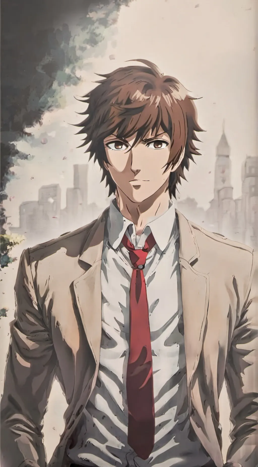 ai character: Gray background