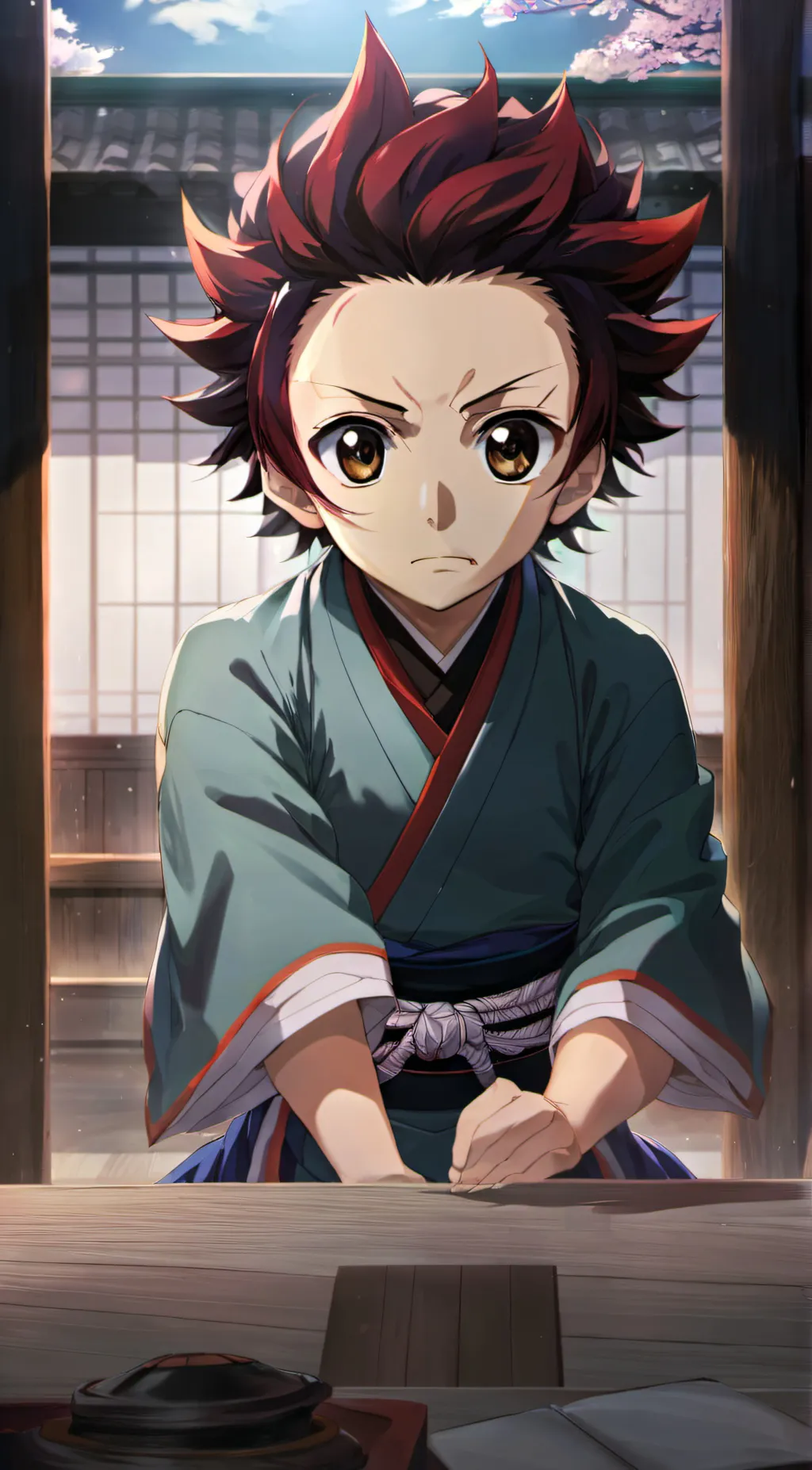 ai character: TANJIRO X SHINOBU background