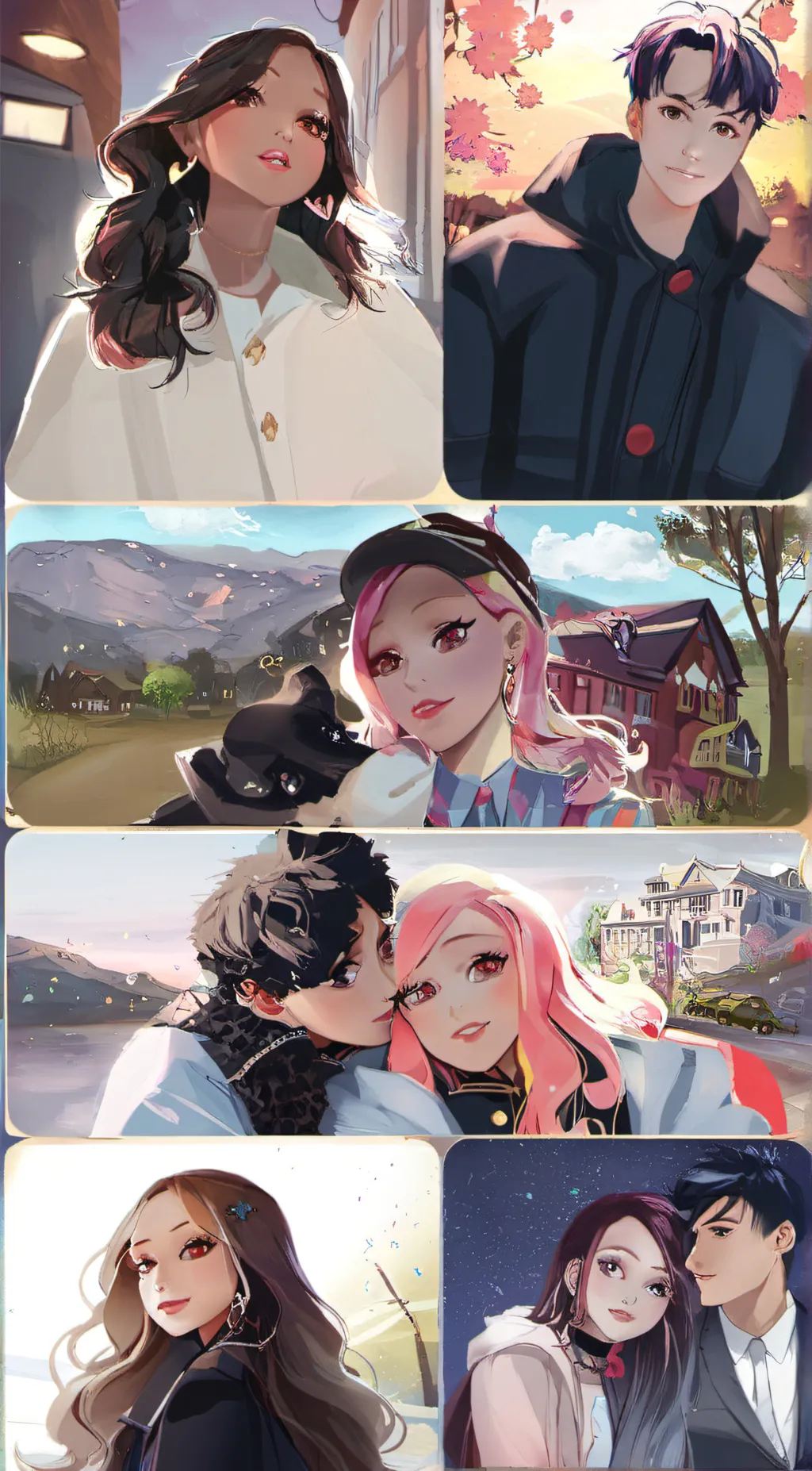 ai character: together love background