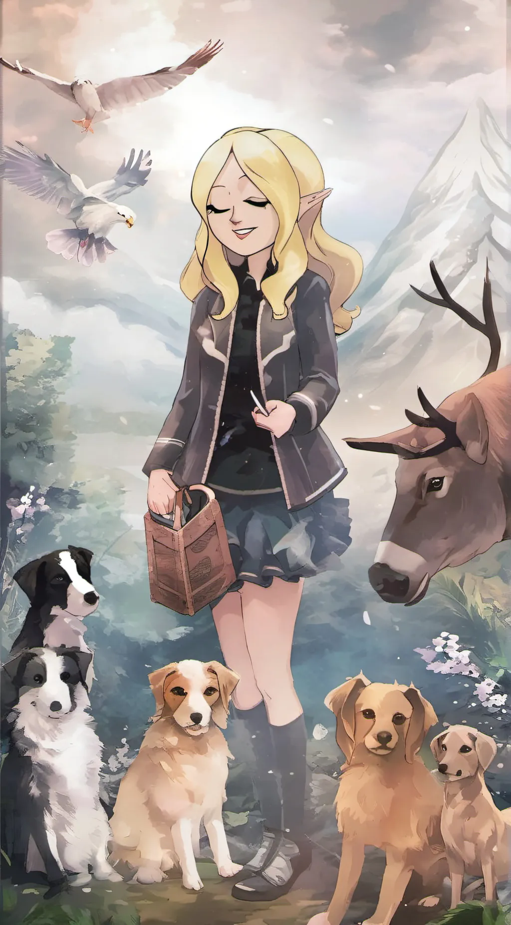 ai character: Dawn background