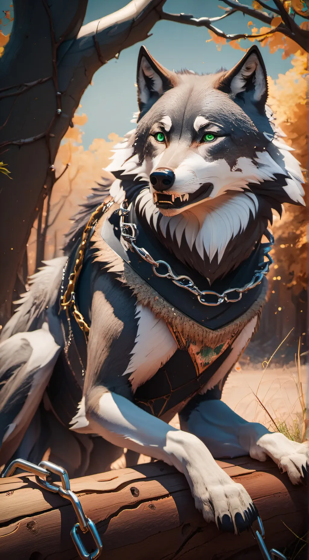 ai character: The danger Wolf 🐺 background