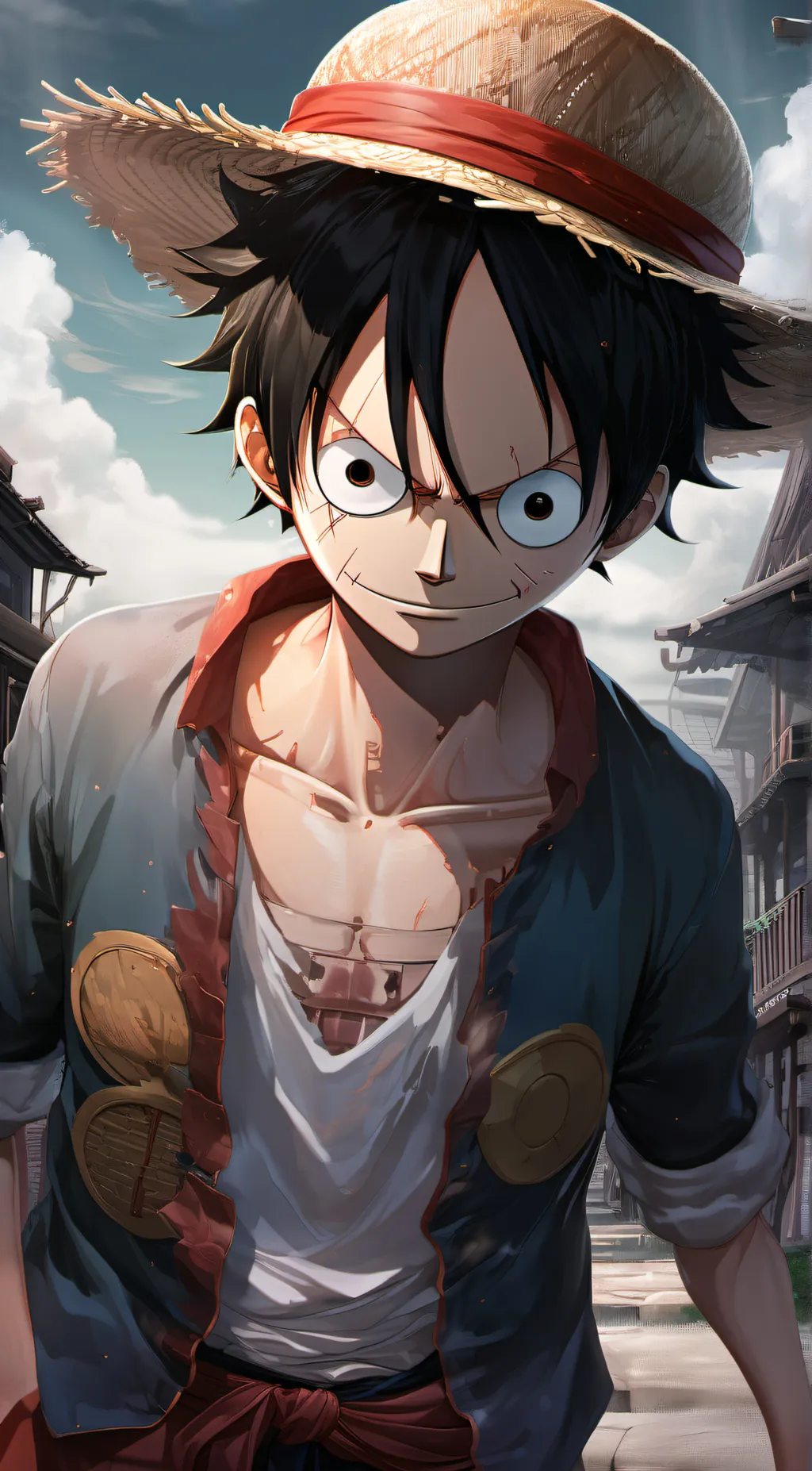 ai character: Monkey.D Luffy background