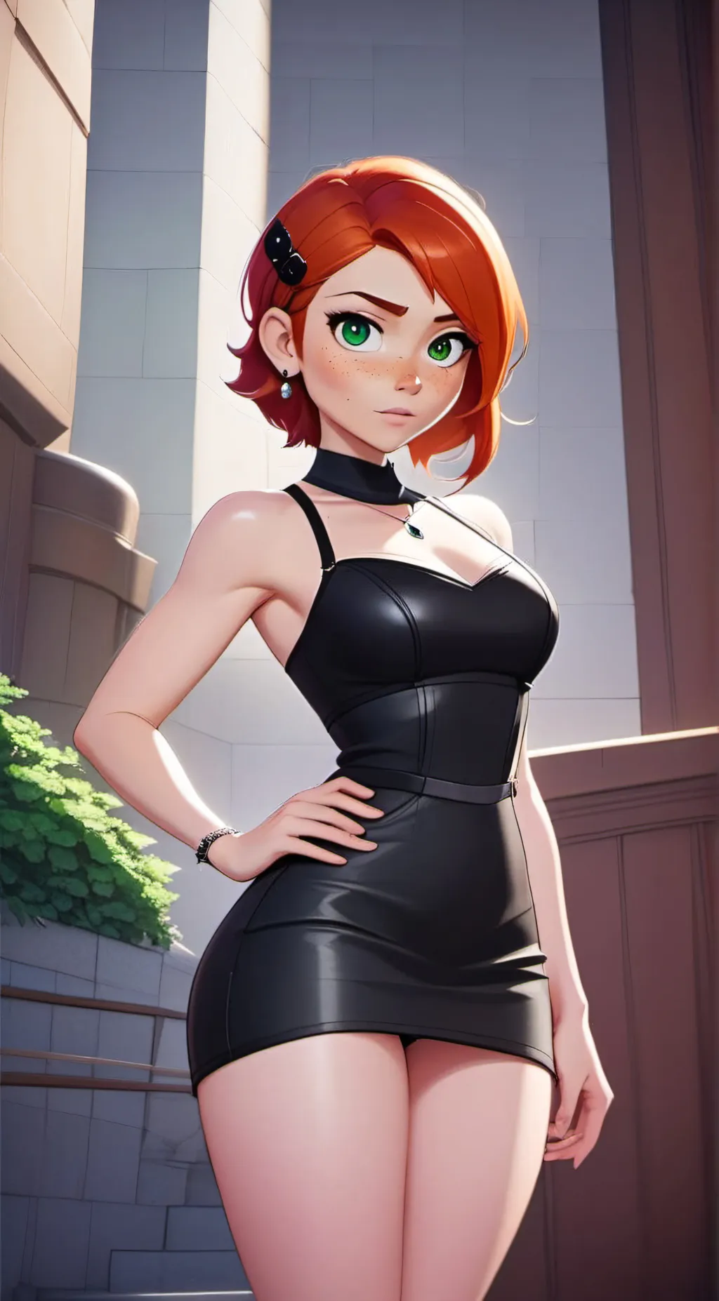 ai character: gwen tennyson  background