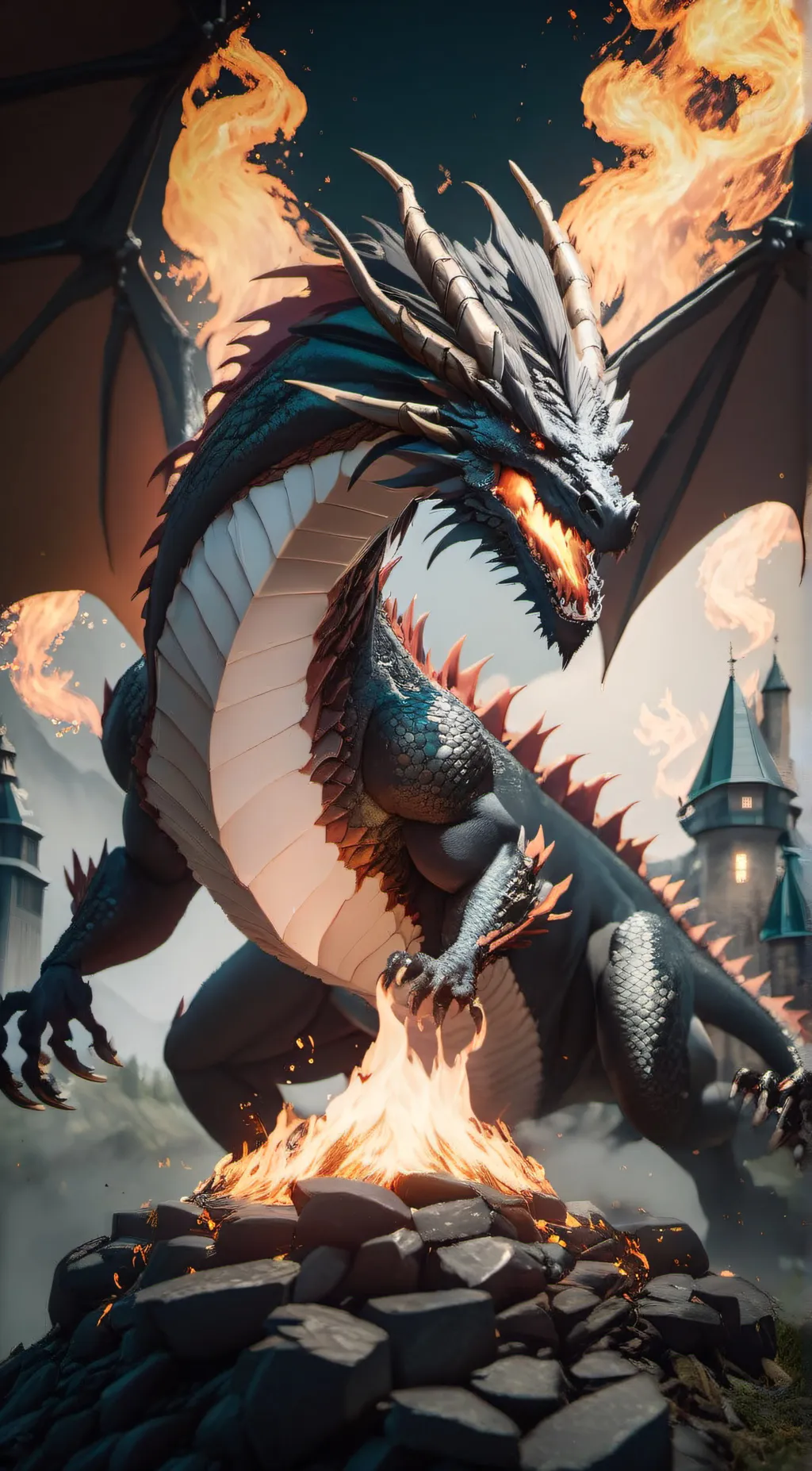ai character: dragon background