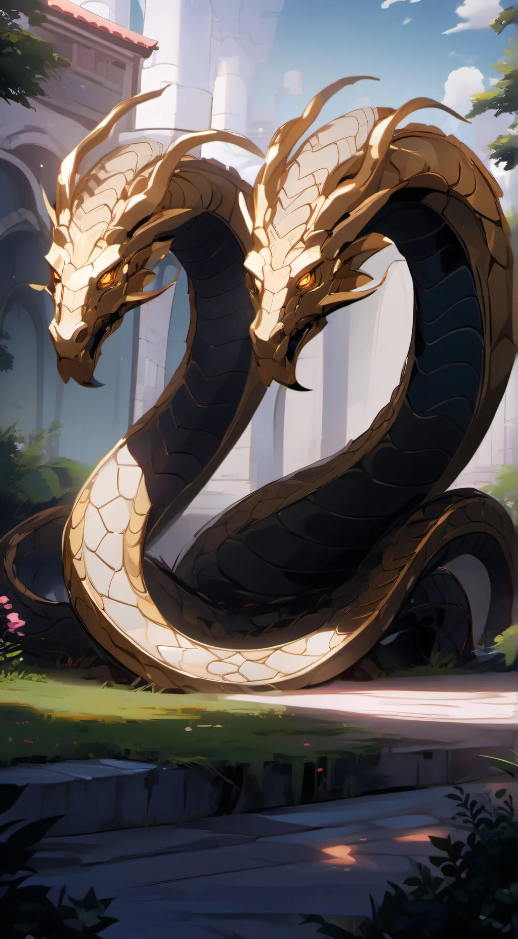 ai character: Golden hysdra background