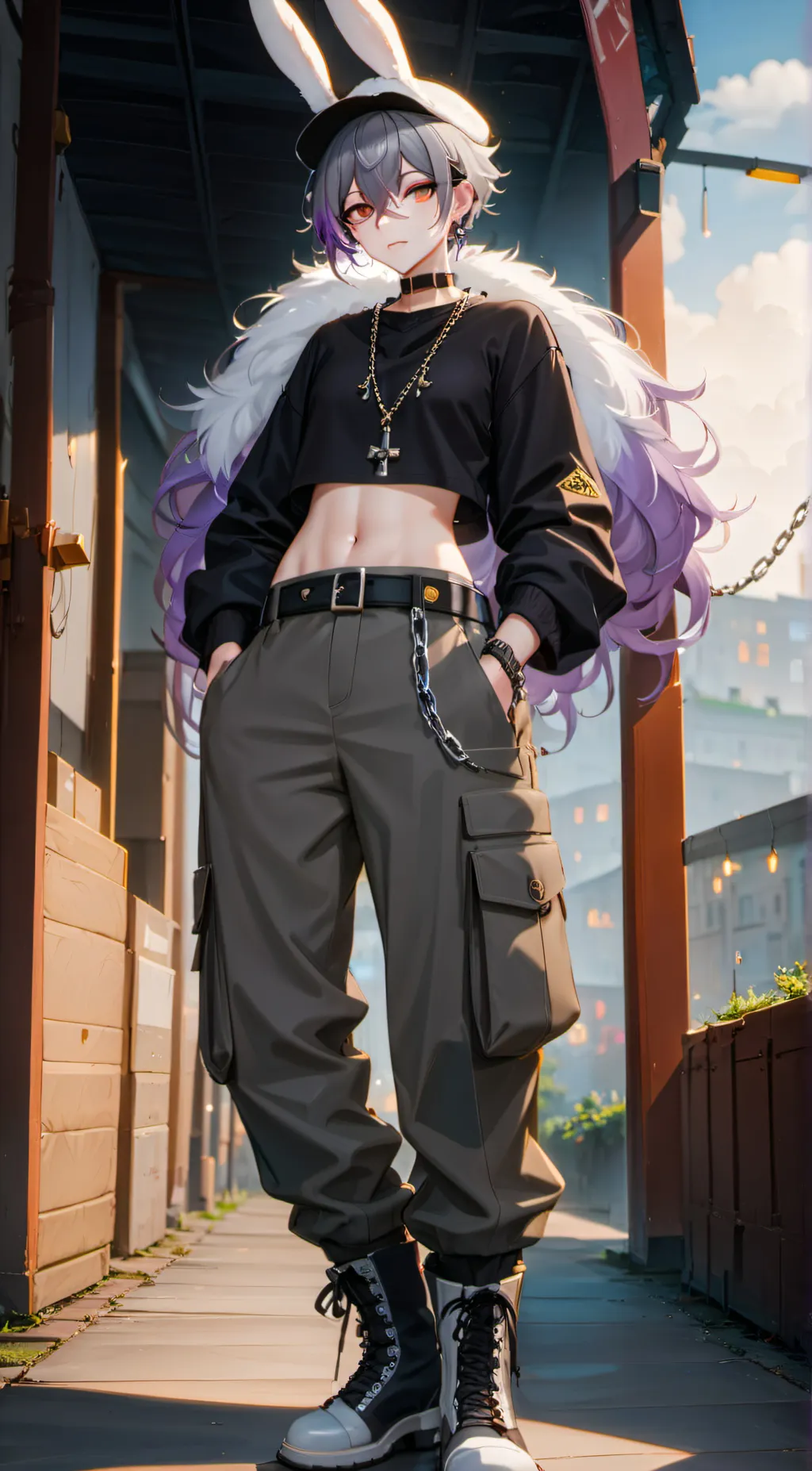 ai character: Bunnix Bunni background