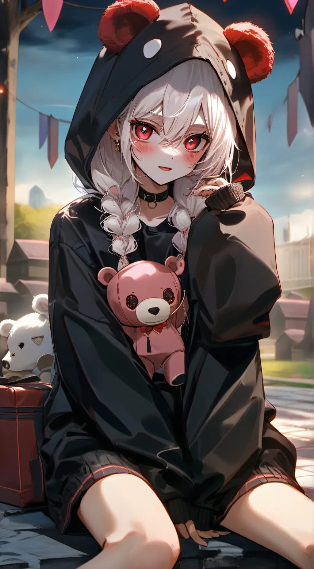 ai character: ~silver~ background