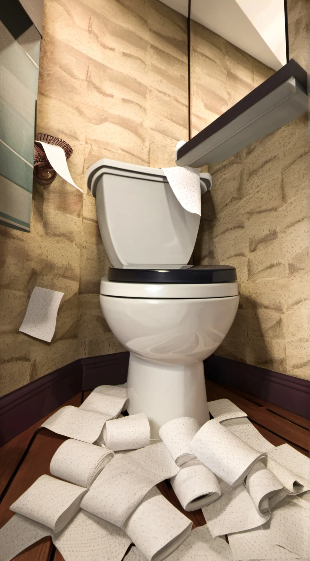 ai character: Toilet paper background